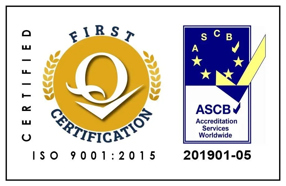 ISO 9001:2015 certification badge