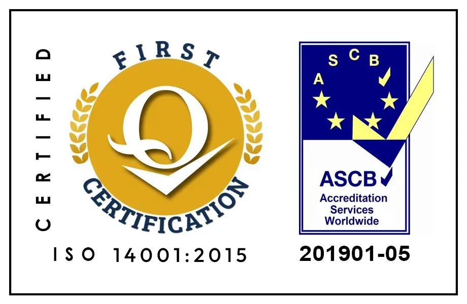 ISO 14001:2015 certification badge